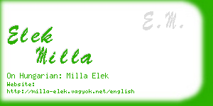 elek milla business card